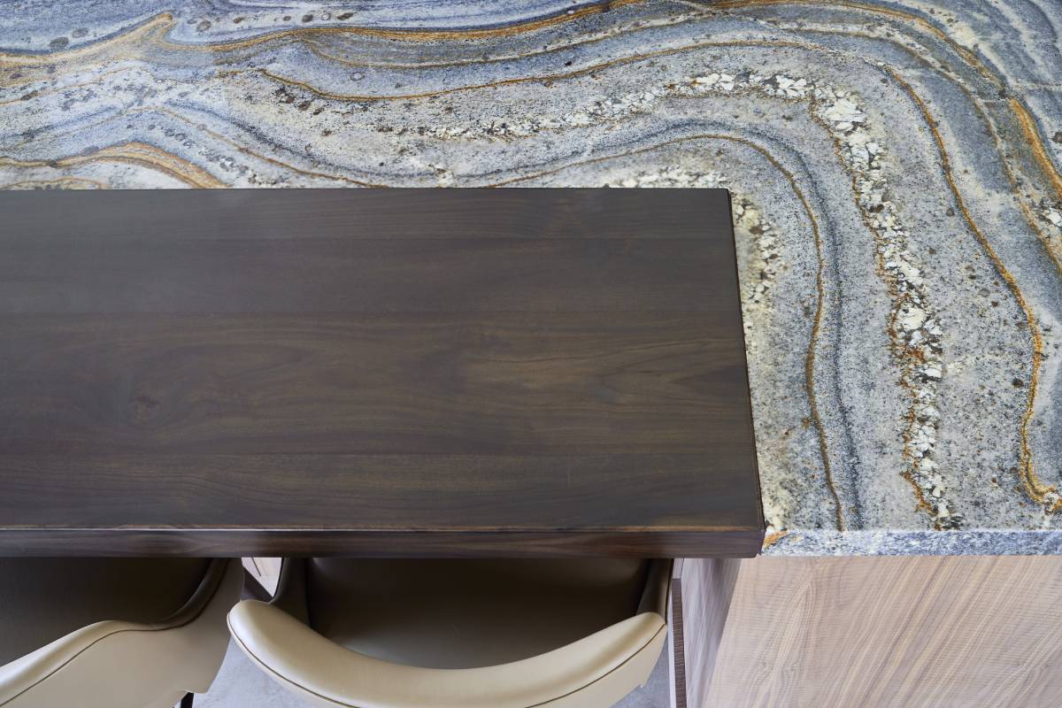 A gorgeous stone countertop and wood table surface near Colorado Springs, Colorado (CO)