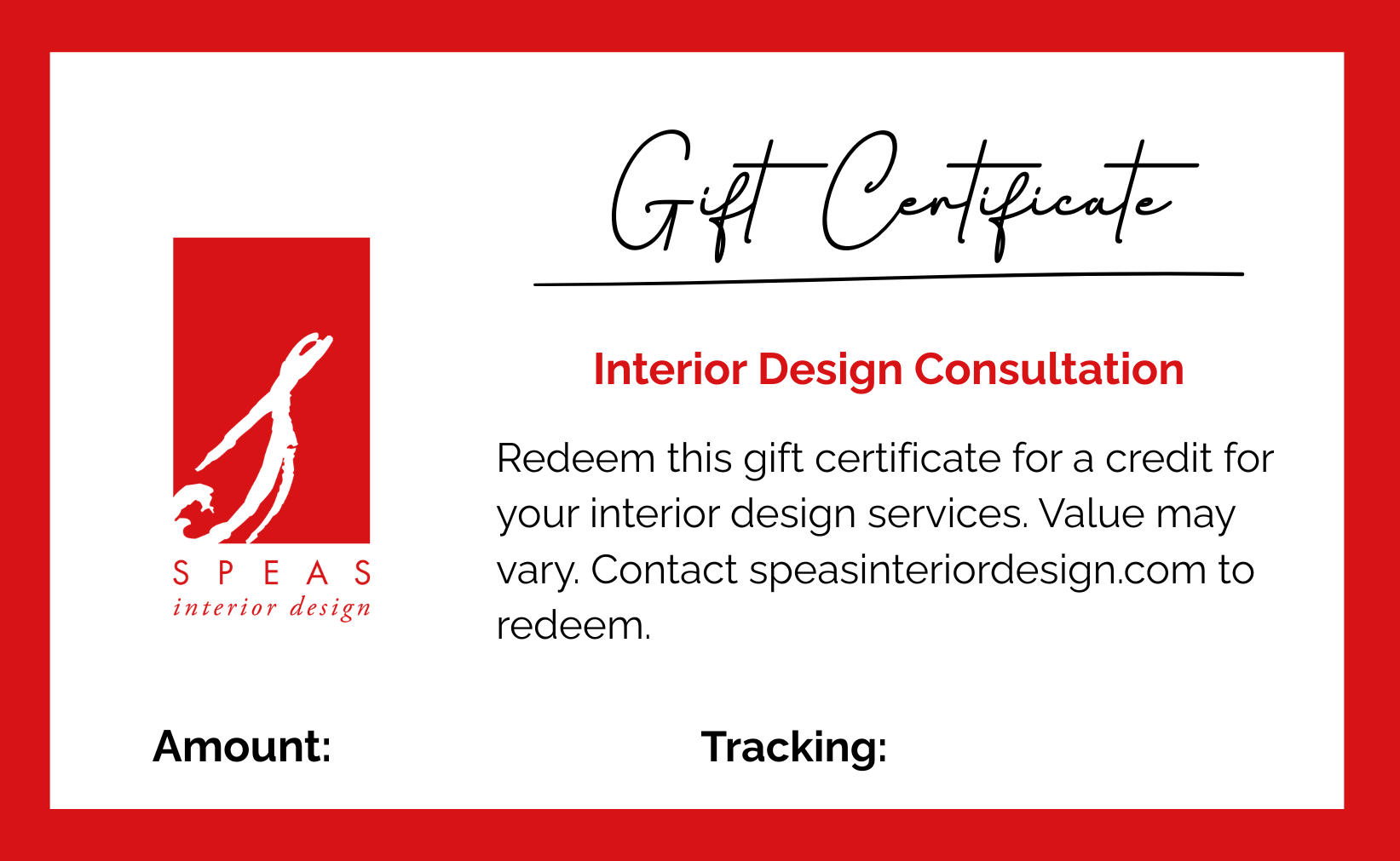 Promotions | Speas Interior Design